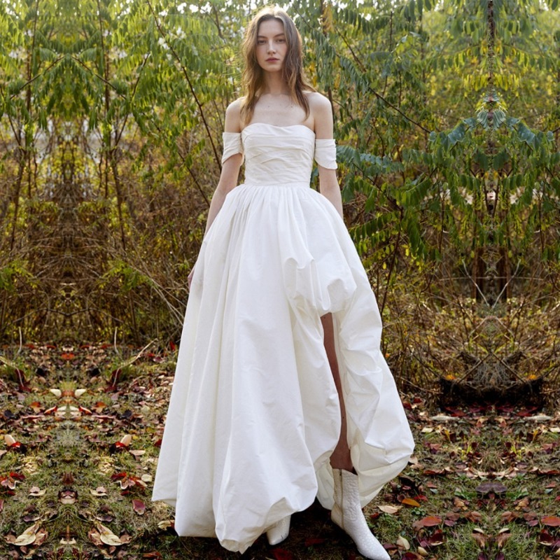 Photography Wedding - One Shoulder Strapless Simple Wedding Dress