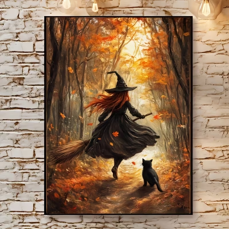Photograph Lyrics - Retro Alloween Autumn Witch On Broomstick
