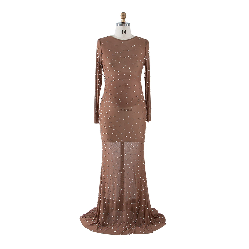 Photography Club - See Thru Stretchy Mesh with Pearls