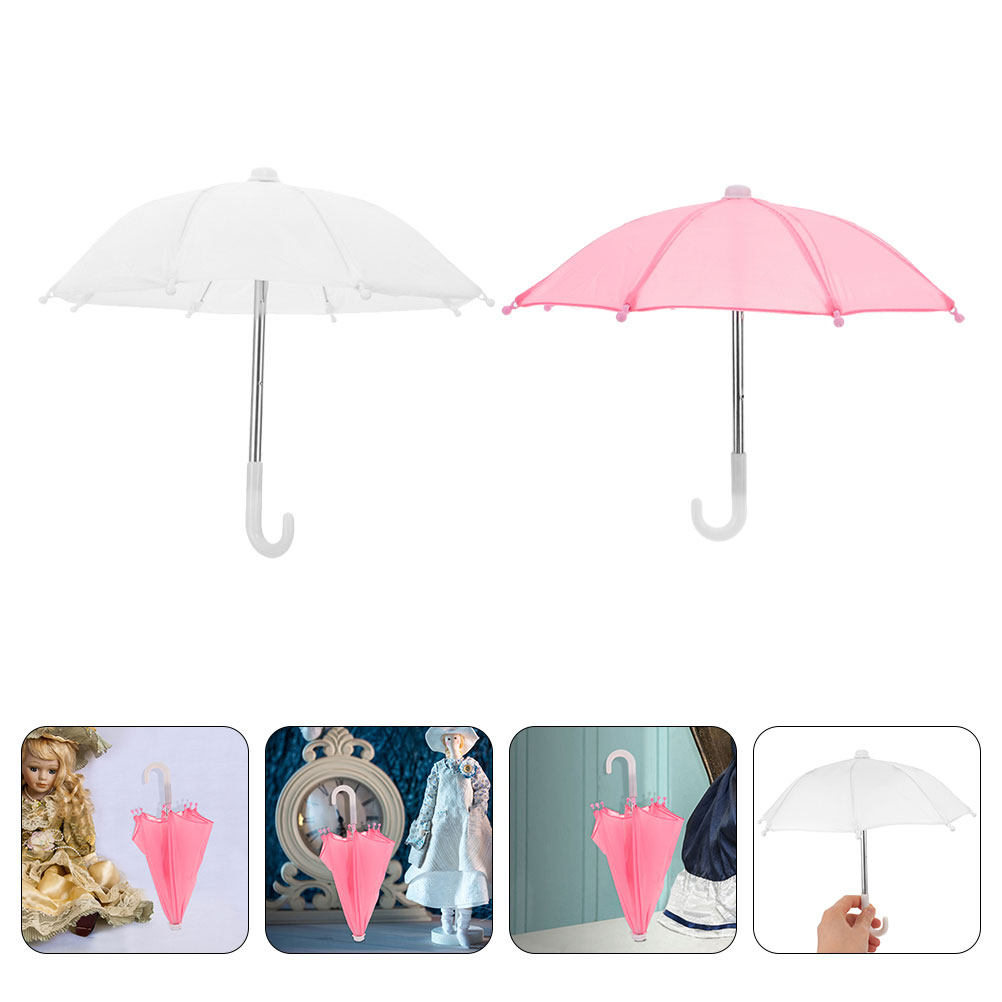 Photography Umbrella - 2Pcs Stylish Mini Umbrellas Dollhouse Decoration