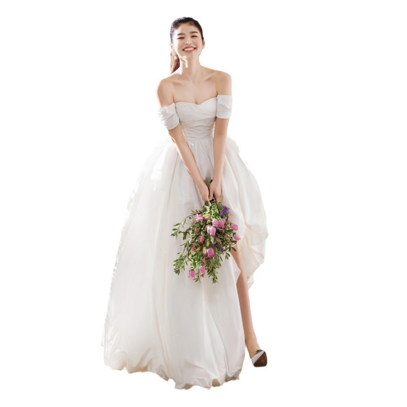 One Shoulder Strapless Simple  - Photography Wedding 评论和价格