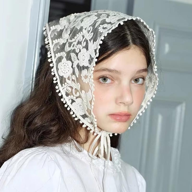 White Woven Floral Lace Hair S - Photography Triangle 评论和价格