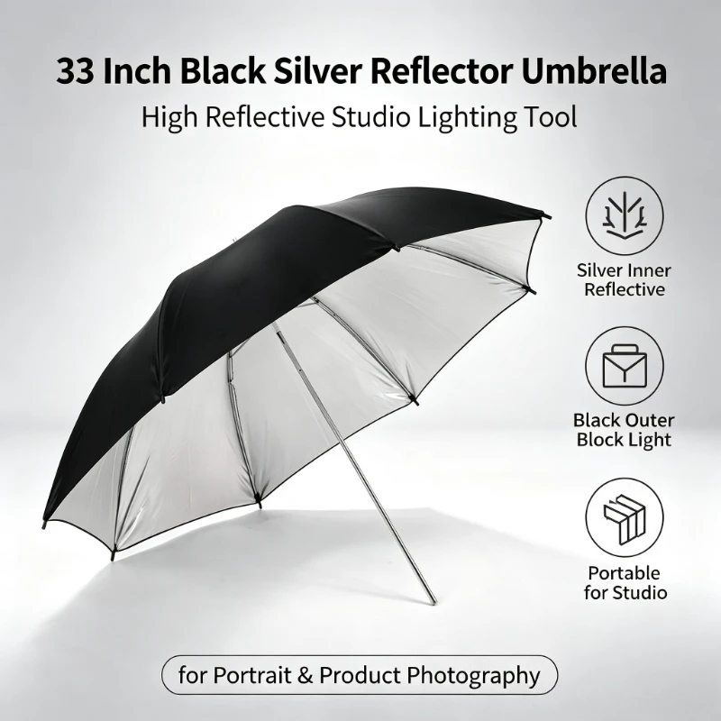 2026 Black Durable 33-inch Ref - Photography Umbrella 评论和价格