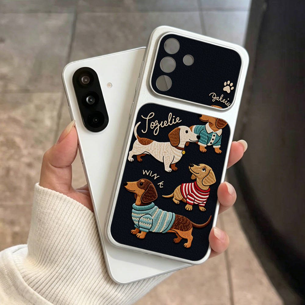 Cartoon Dachshund Phone Case F - Camera Strap Leather 评论和价格