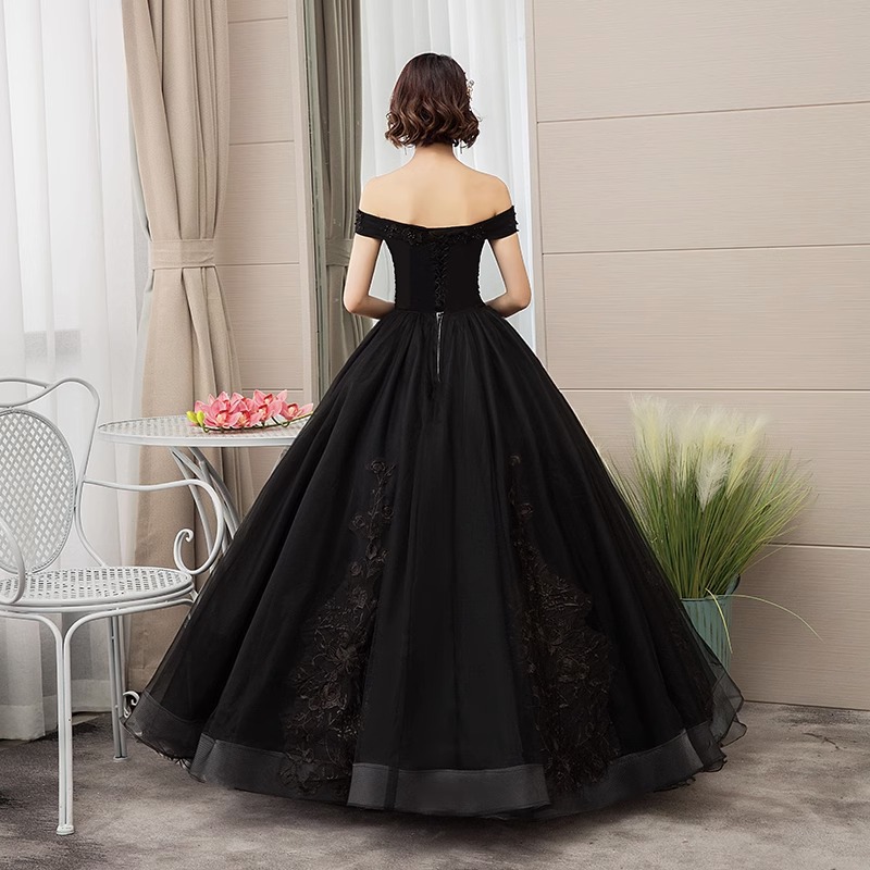 New bridal dress black off-sho - Photography Solo 评论和价格