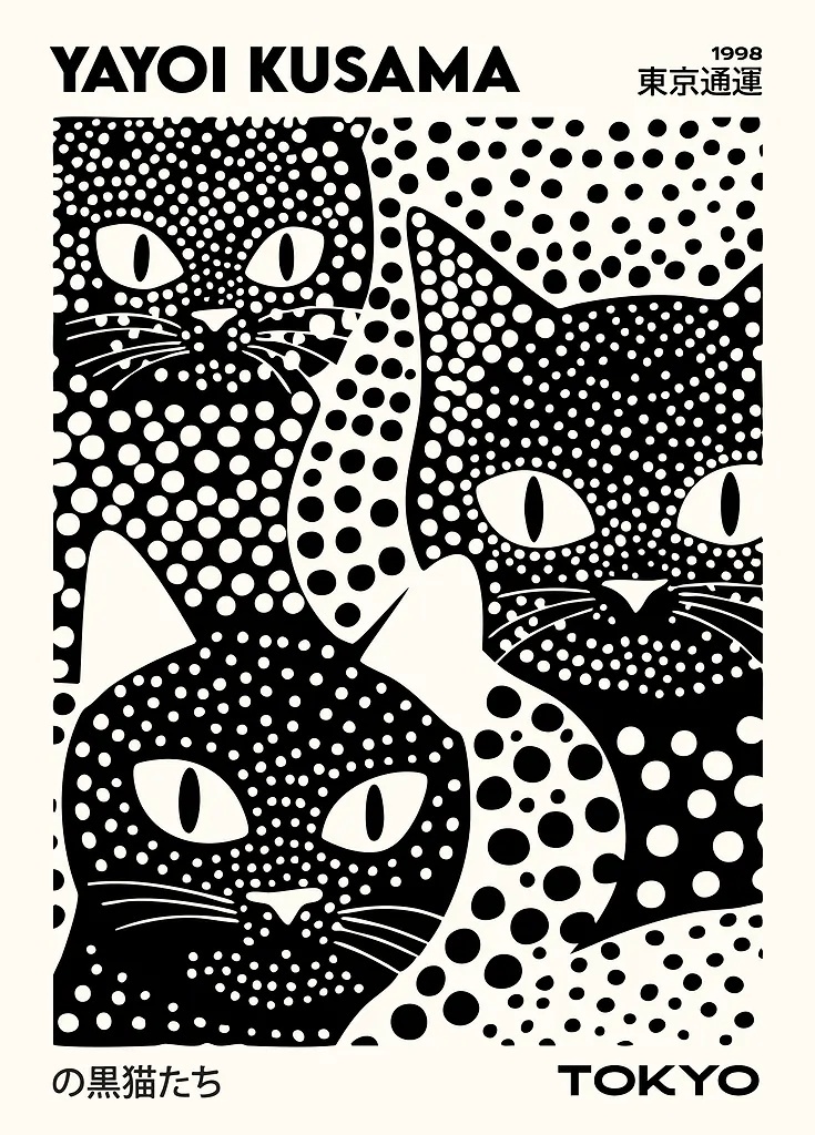 Yayoi Kusama Black Cats Series - Photography Pose 评论和价格