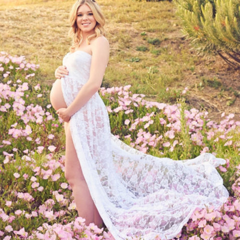 Long Maxi Gown Lace Maternity  - Photography Club 评论和价格