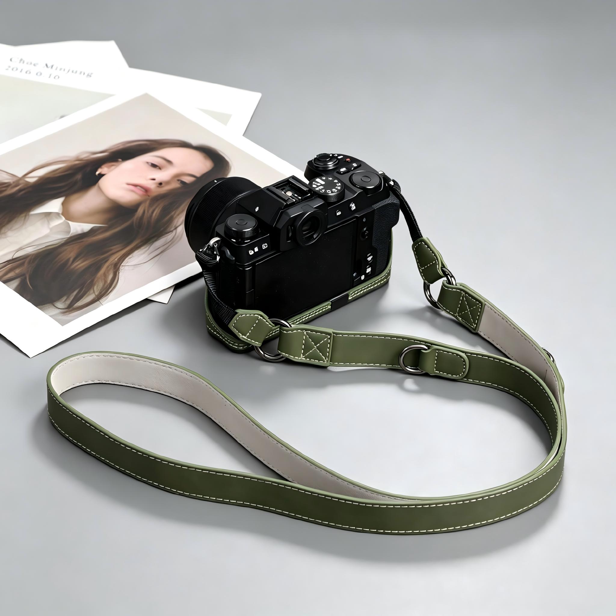 Retro Oily Wax Leather Camera  - Camera Strap Leather 评论和价格