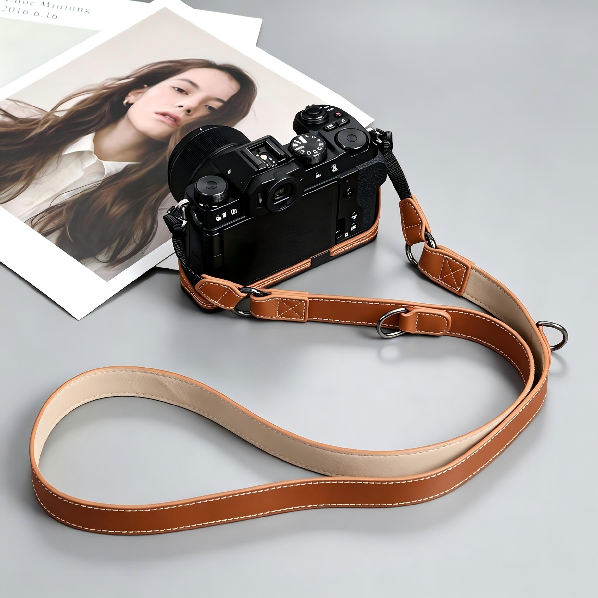 Retro Oily Wax Leather Camera  - Camera Strap Leather 评论和价格