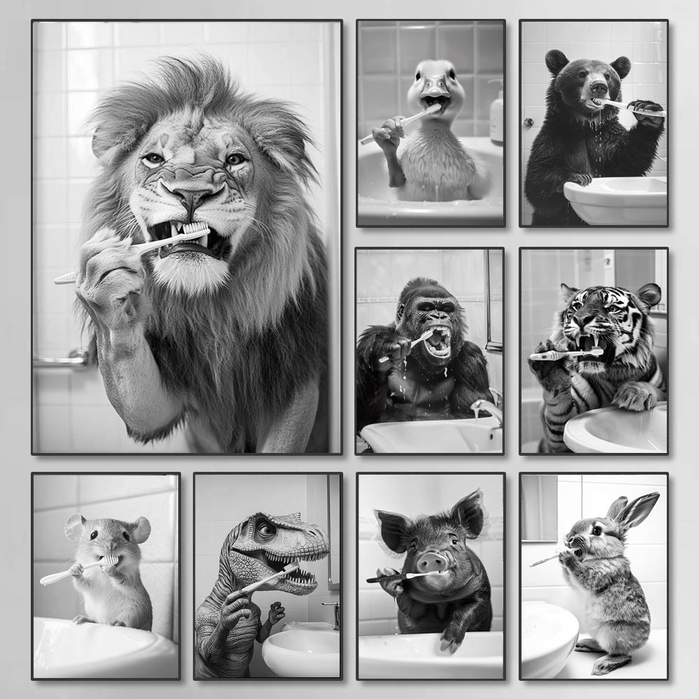 Black White Funny Bathroom Bru - Photography Techniques 评论和价格