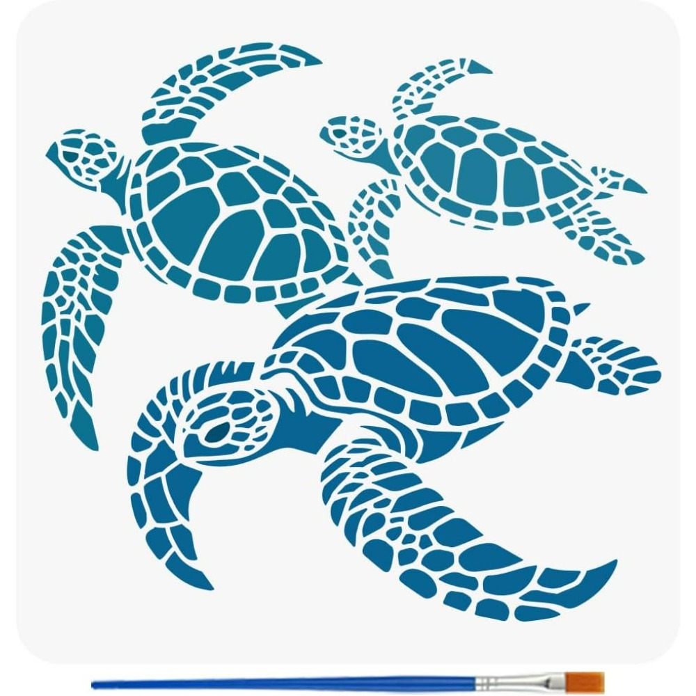 Turtles Stencil for Painting w - Photography Techniques 评论和价格